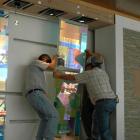 Installation of Dichroic glass panels by Northwestern, Inc.
